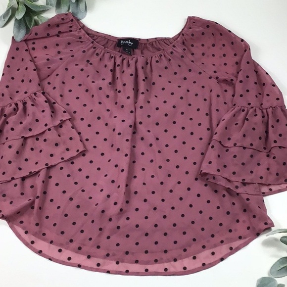 By and By > Mauve Polka Dot Top Small - Picture 2 of 10